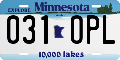 MN license plate 031OPL