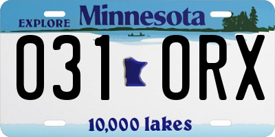 MN license plate 031ORX