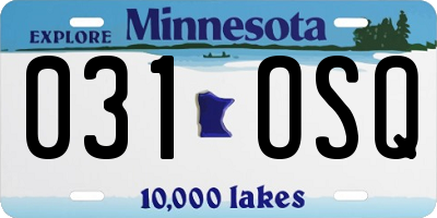 MN license plate 031OSQ