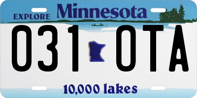 MN license plate 031OTA