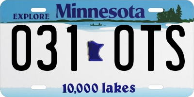 MN license plate 031OTS