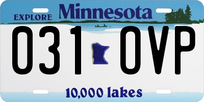 MN license plate 031OVP