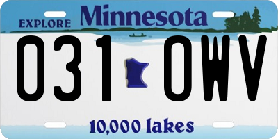 MN license plate 031OWV