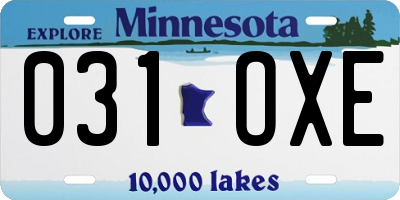 MN license plate 031OXE