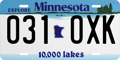 MN license plate 031OXK