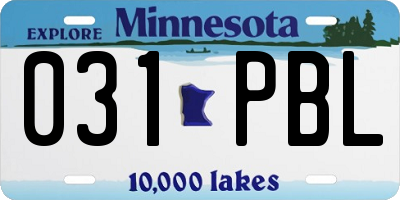 MN license plate 031PBL