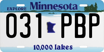 MN license plate 031PBP