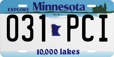 MN license plate 031PCI