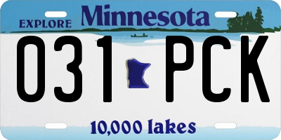 MN license plate 031PCK