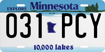 MN license plate 031PCY