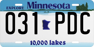 MN license plate 031PDC
