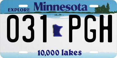 MN license plate 031PGH