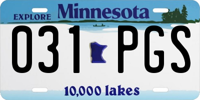 MN license plate 031PGS