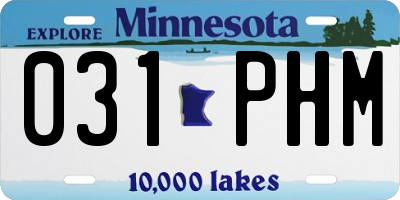 MN license plate 031PHM