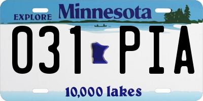 MN license plate 031PIA