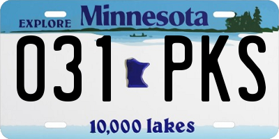 MN license plate 031PKS