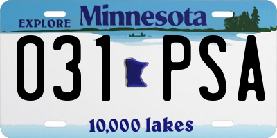 MN license plate 031PSA