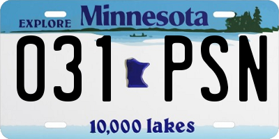 MN license plate 031PSN
