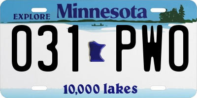 MN license plate 031PWO