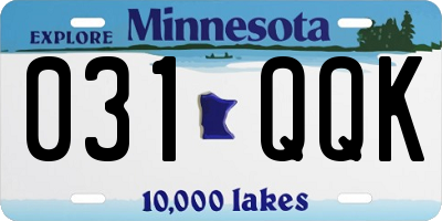 MN license plate 031QQK