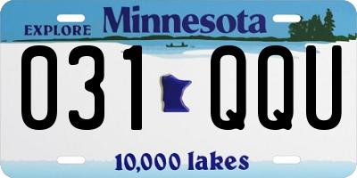 MN license plate 031QQU