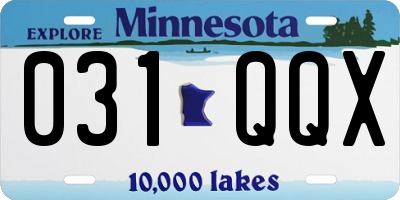 MN license plate 031QQX
