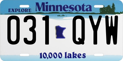 MN license plate 031QYW