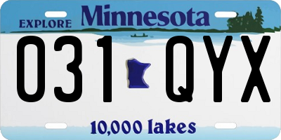 MN license plate 031QYX