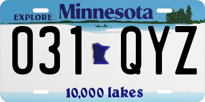 MN license plate 031QYZ