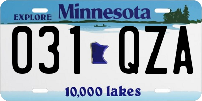 MN license plate 031QZA