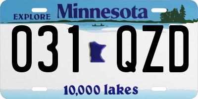 MN license plate 031QZD