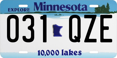 MN license plate 031QZE