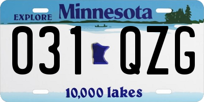 MN license plate 031QZG