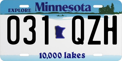 MN license plate 031QZH