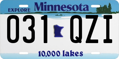 MN license plate 031QZI