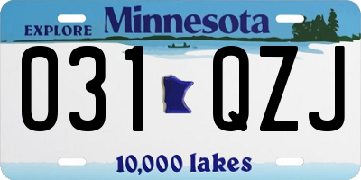 MN license plate 031QZJ