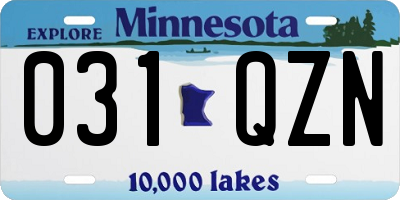 MN license plate 031QZN