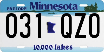 MN license plate 031QZO