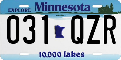 MN license plate 031QZR