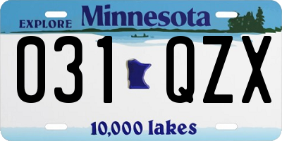 MN license plate 031QZX
