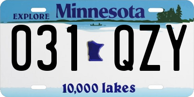 MN license plate 031QZY