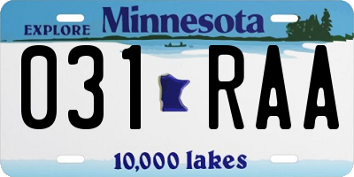 MN license plate 031RAA