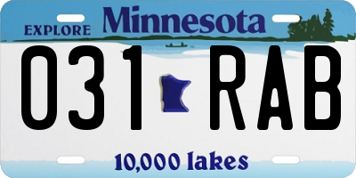 MN license plate 031RAB