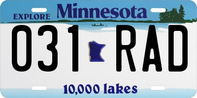 MN license plate 031RAD