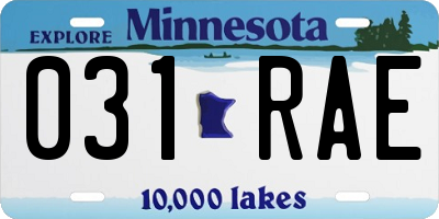 MN license plate 031RAE