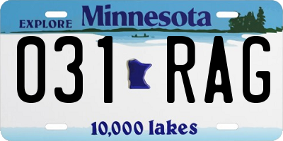 MN license plate 031RAG