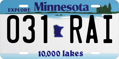 MN license plate 031RAI
