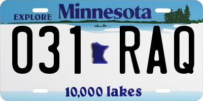 MN license plate 031RAQ
