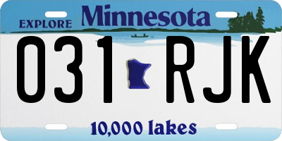 MN license plate 031RJK