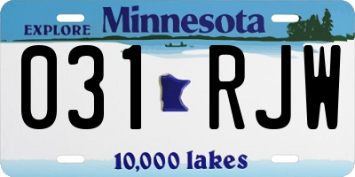MN license plate 031RJW